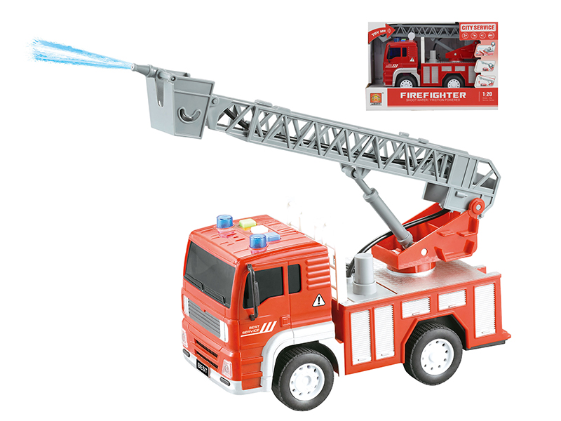 1:20 Friction Fire Engine (Three Keys,Sound And Light,Spray Water)
