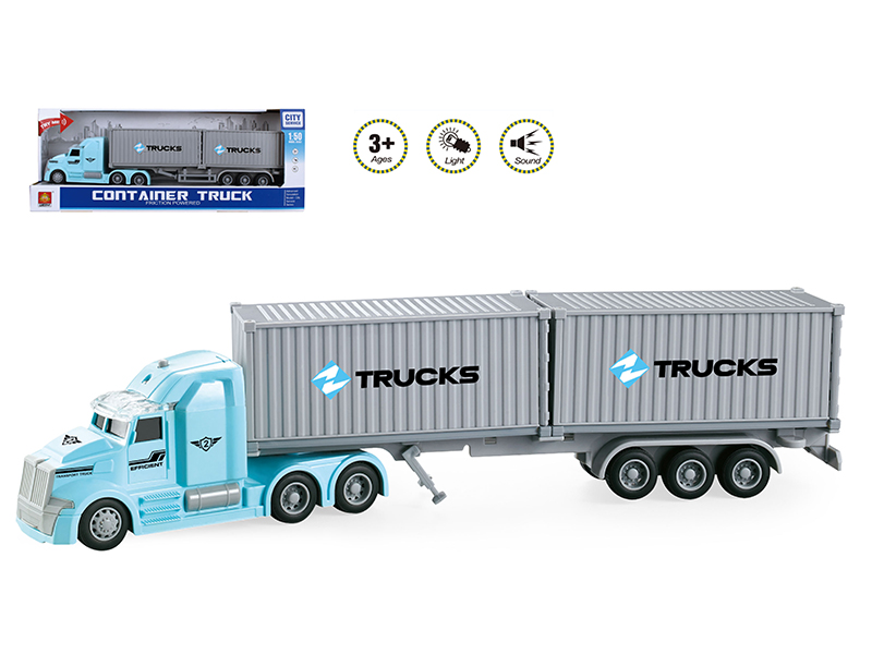 1:50 Friction Container Truck(Sound And Light)