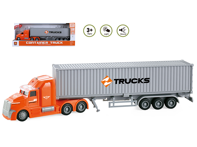 1:50 Friction Container Truck(Sound And Light)