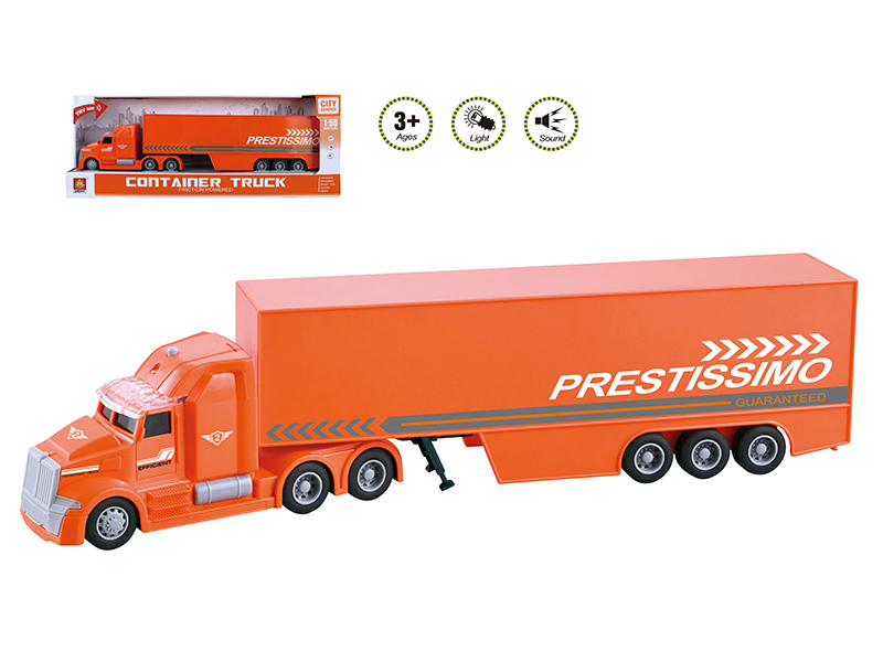 1:50 Friction Container Truck(Sound And Light)