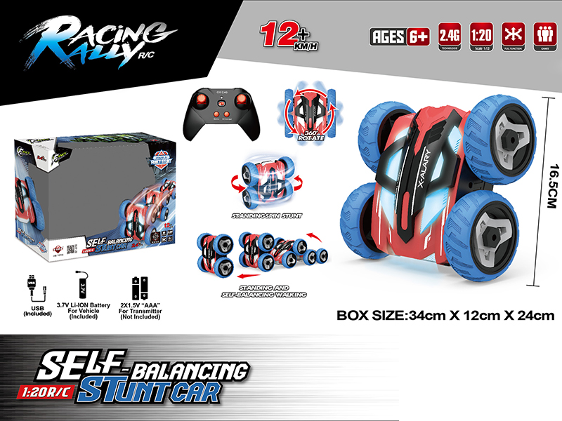 1:20 2.4G Remote Control Standing Double-Sided Stunt Car