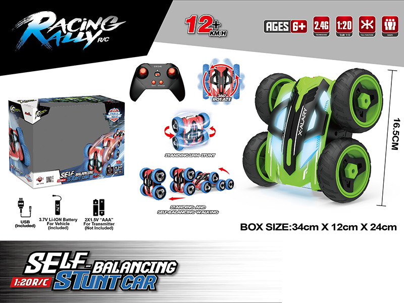1:20 2.4G Remote Control Standing Double-Sided Stunt Car