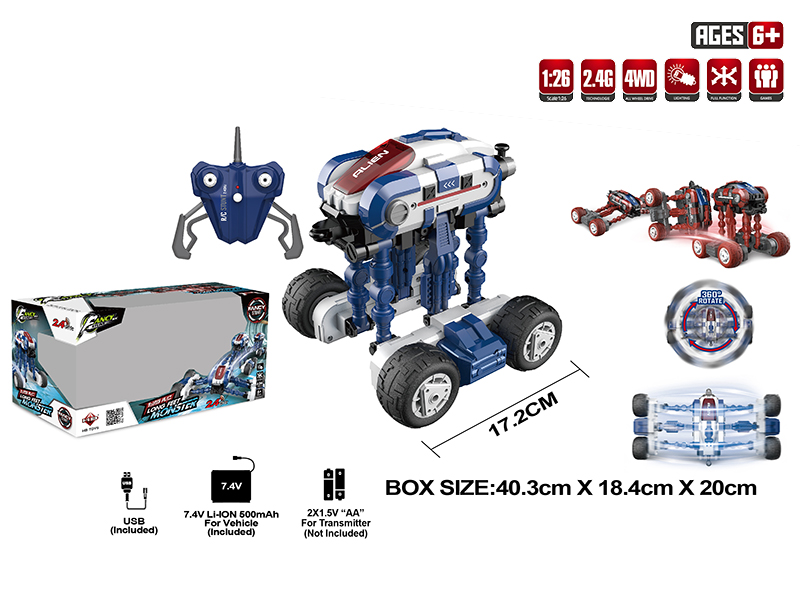 1:26 2.4G Remote Control Long Feet Monster Multifunction Stunt Car