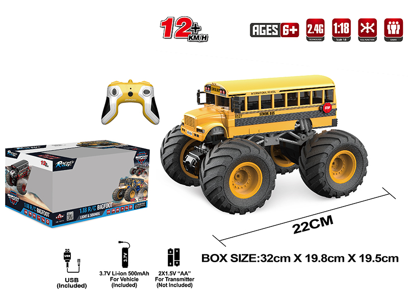 1:18 2.4G Remote Control Monster Trunk - Lights & Sounds