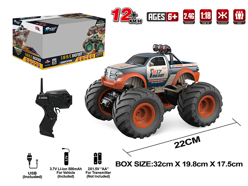 1:18 2.4G Remote Control Oversized Wheel Monster Trunk