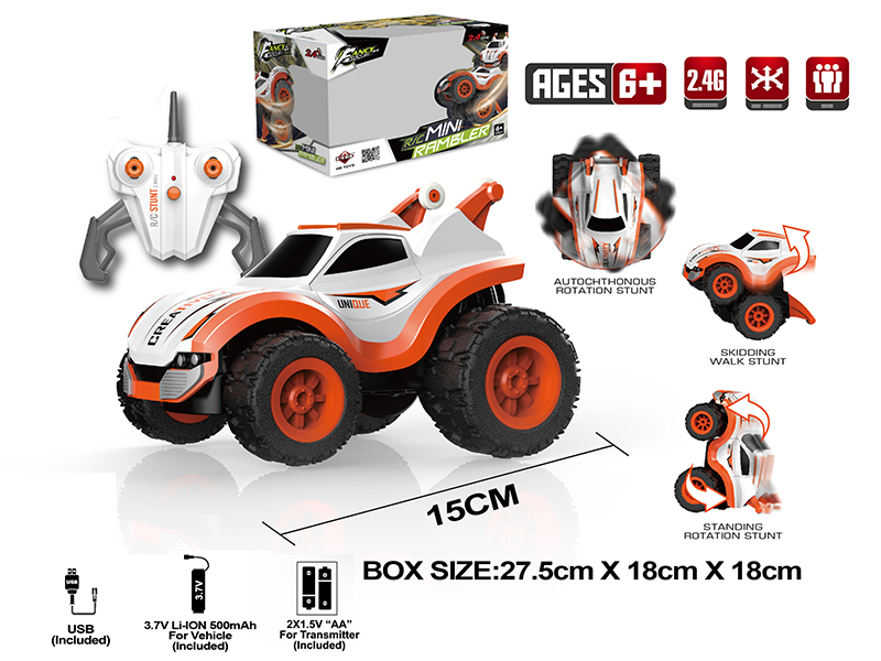 1:26 2.4G Remote Control Mini Standing Stunt Car