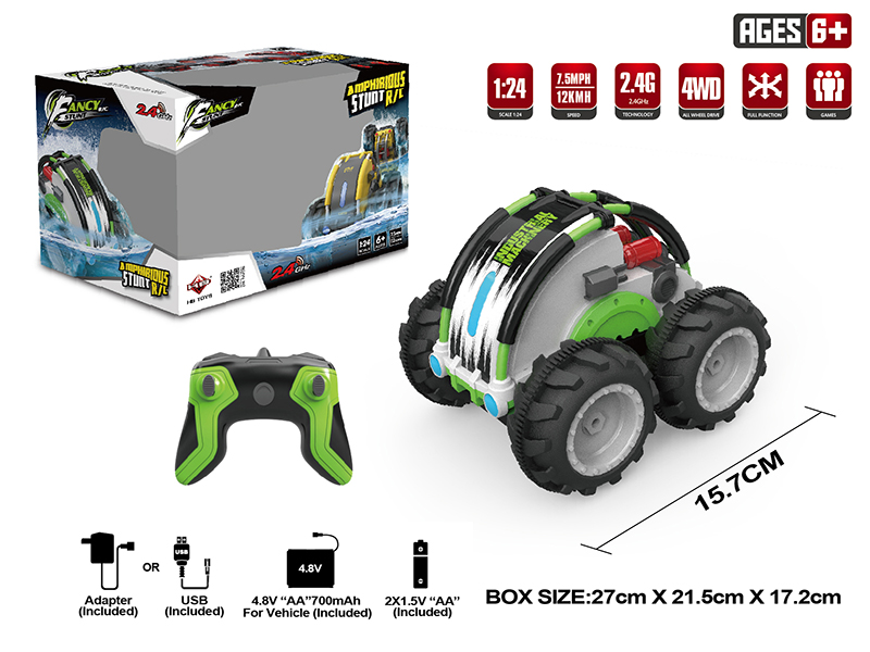 1:24 2.4G Remote Control Amphibious Stunt Car