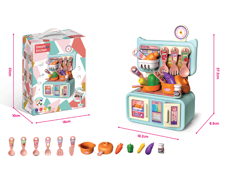 Pink Blue Storage Kitchenette Set