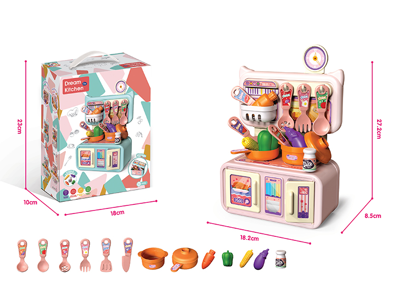 Pink Storage Kitchenette Set
