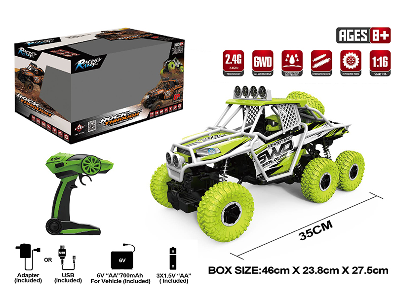 1:16 2.4G Remote Control Six-Wheel Drive Waterproof Rock Crawler