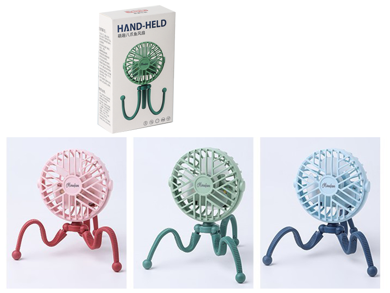 Octopus Hand-Held Fan(Pink,Blue,Green)