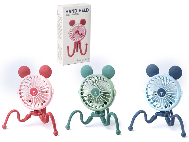 Octopus Hand-Held Fan(Pink,Blue,Green)