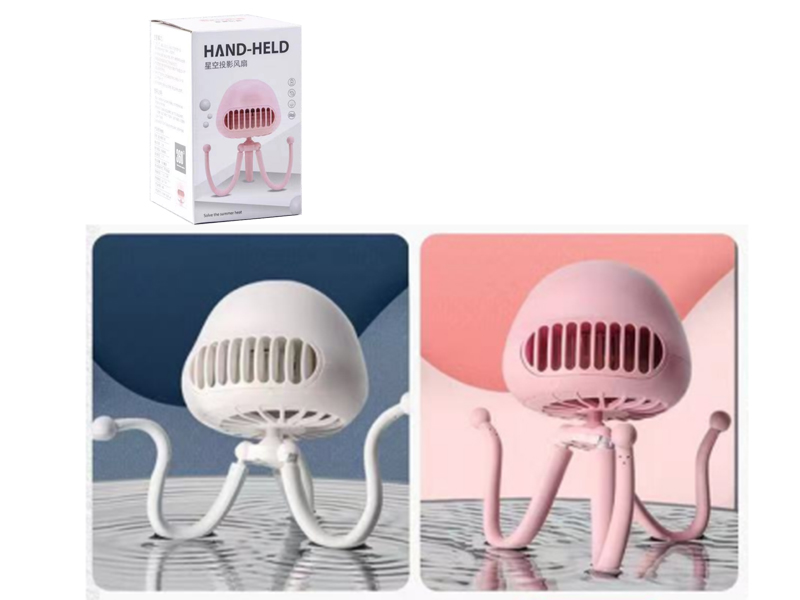 Octopus Bladeless Fan(Pink,White) [Single Battery Version]