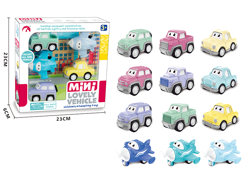 5PCS Pull Back Car + Aircraft Set