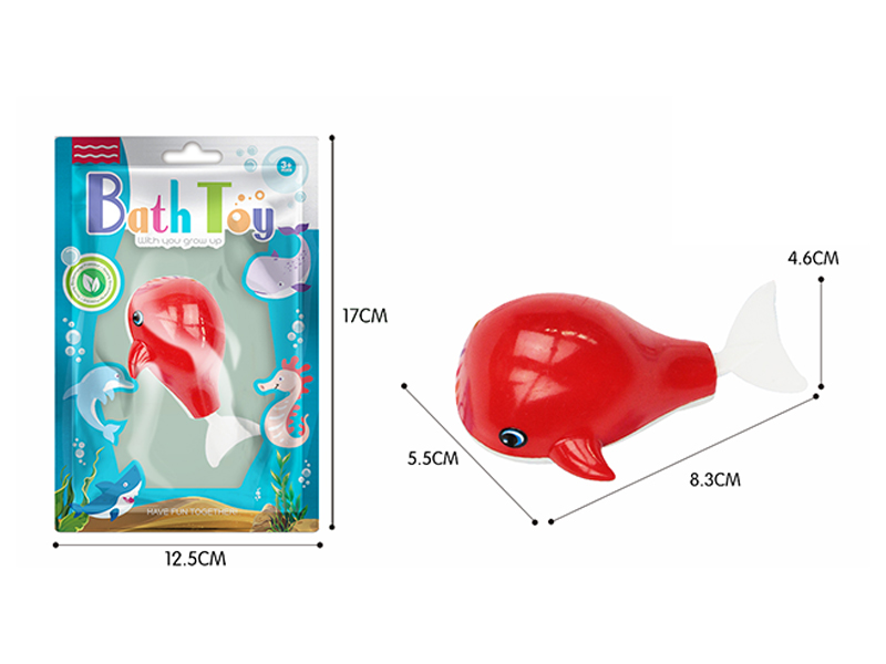 Wind Up Bathroom Toy Swimming Tail Whale