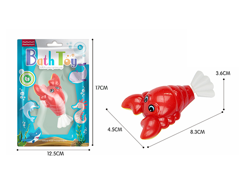 Wind Up Bathroom Toy Swimming Tail Lobster