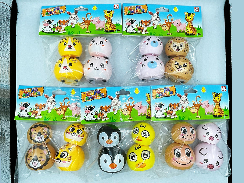 4pcs Tumbler Pull Back Car Animal Series