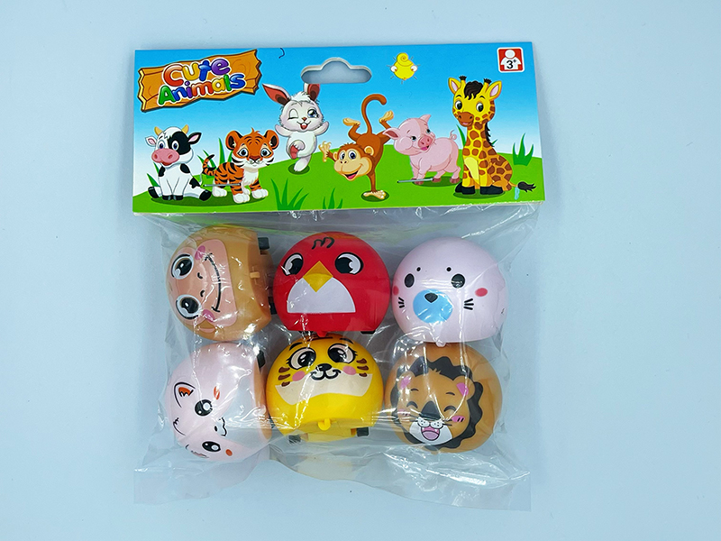 6pcs Tumbler Pull Back Car Animal Series