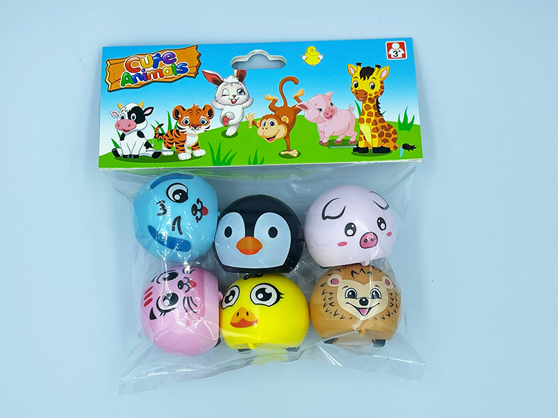 6pcs Tumbler Pull Back Car Animal Series