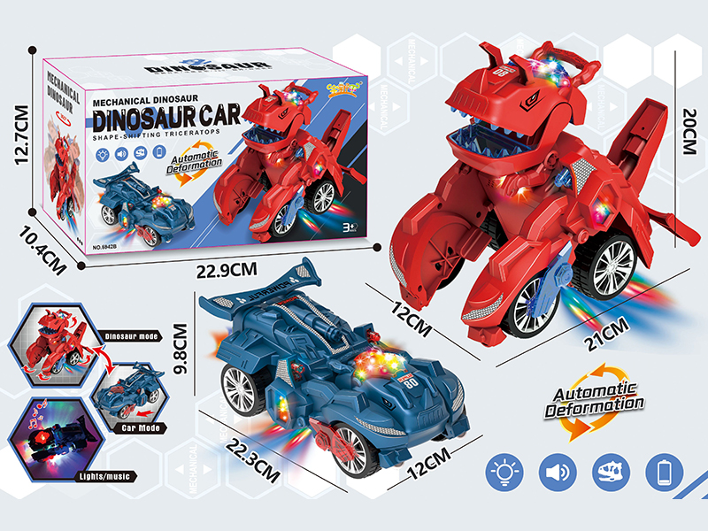 Electric Transformation Dinosaur Car With Light And Music