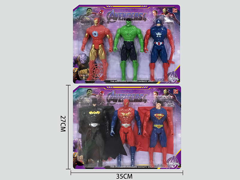 Spider-Man,Batman,Superman,Captain America,Hulk,Black Spider,Iron Man 21cm