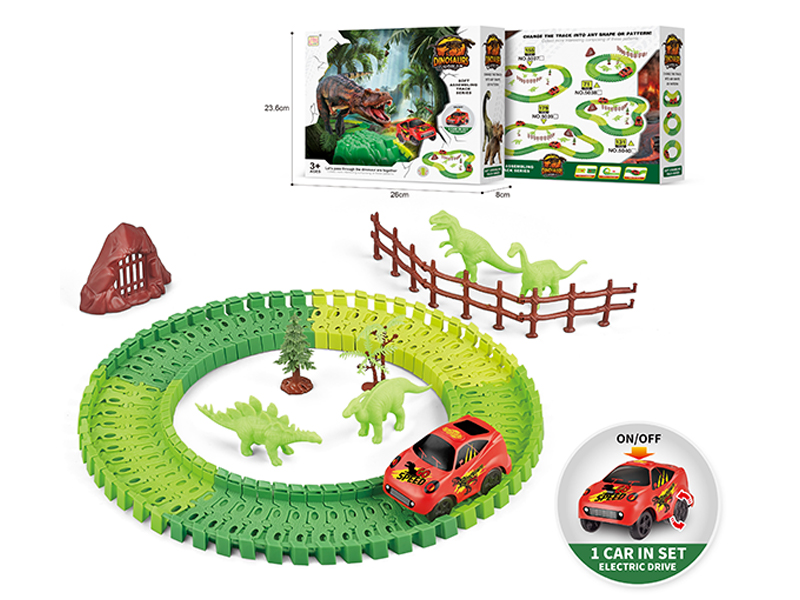 71PCS Dinosaur Soft Rail Car