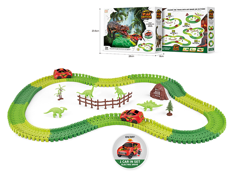179PCS Dinosaur Soft Rail Car