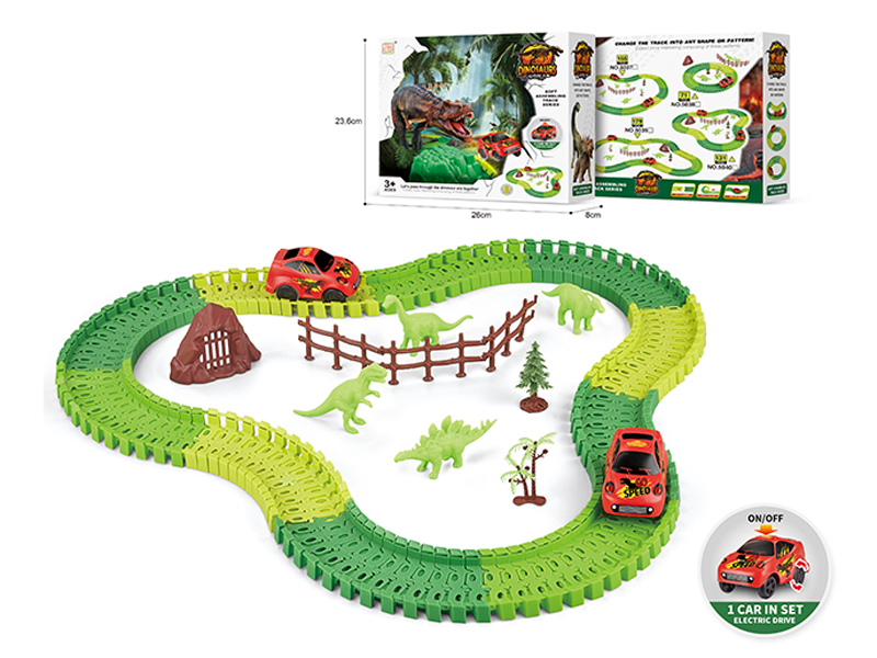 1315PCS Dinosaur Soft Rail Car