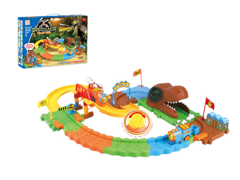 44PCS B/O Dinosaur World Intelligence Train Track Building Block