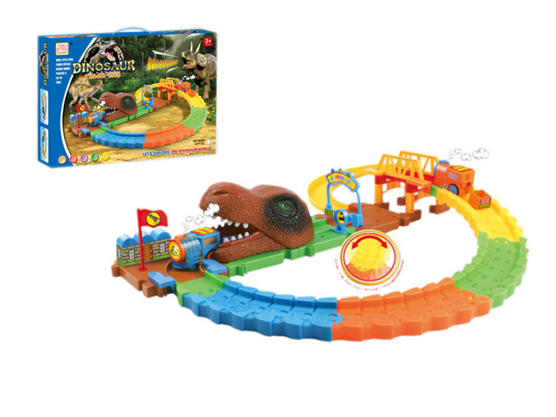 50PCS B/O Dinosaur World Intelligence Train Track Building Block