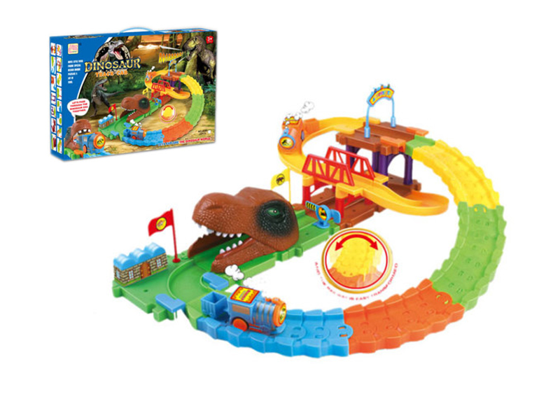 52PCS B/O Dinosaur World Intelligence Train Track Building Block
