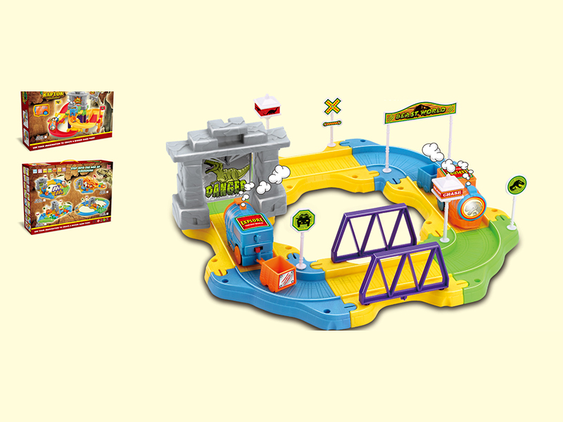 15PCS  Dinosaur Catapulting Small Train Track Building Blocks