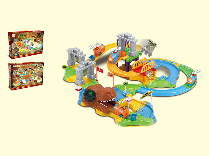 50PCS  Dinosaur Catapulting Small Train Track Building Blocks