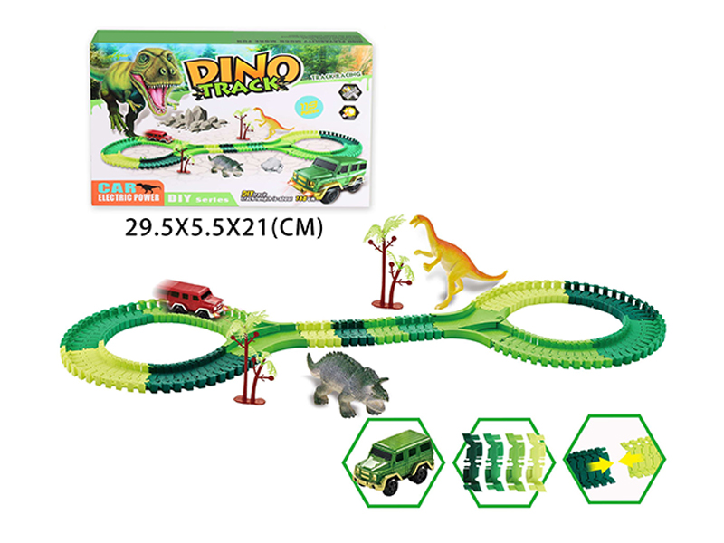 B/O Dinosaur Rail Car With Lights