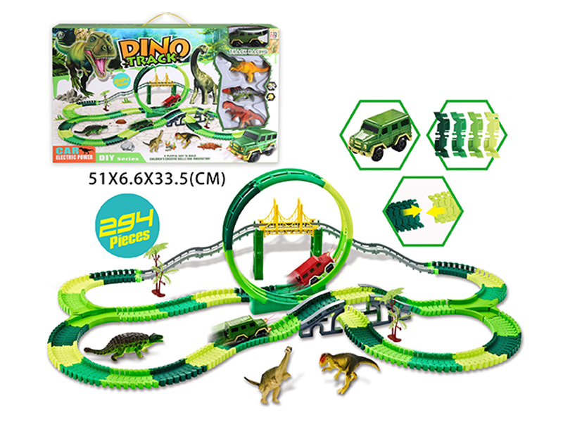 B/O 360 ° Dinosaur Versatile Rail Car With Light