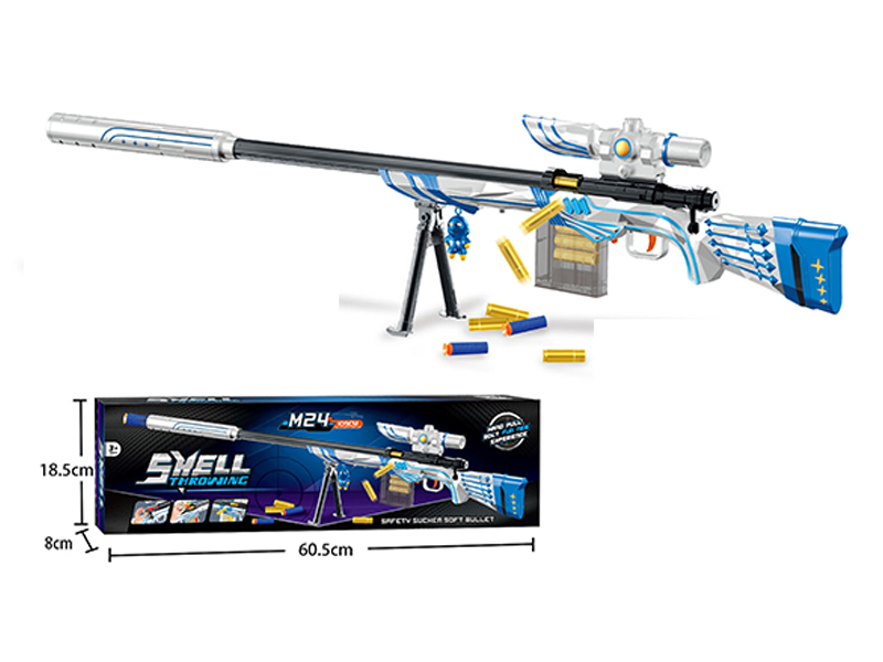 Shell Throwing Soft Bullet Gun (Blue M24)
