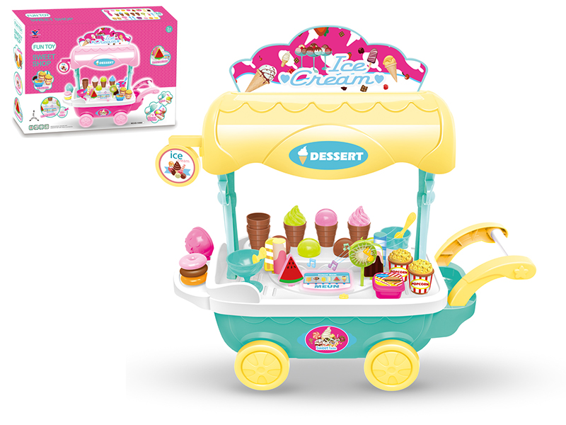 Blue Ice Cream Cart (Lights, Music)