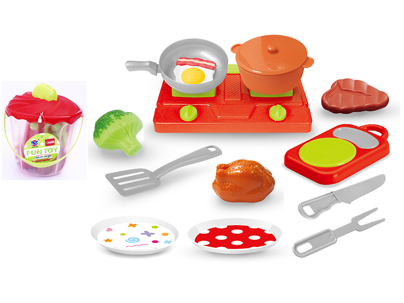 Small Gas Stove Kitchen Set 16pcs