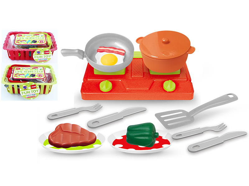 Small Gas Stove Kitchen Set 15pcs