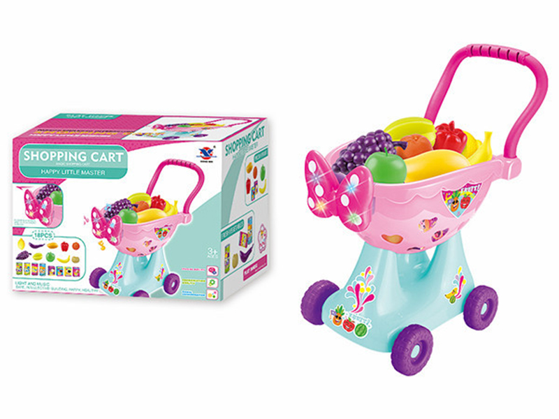 Fruits And Vegetables Shopping Cart 19pcs