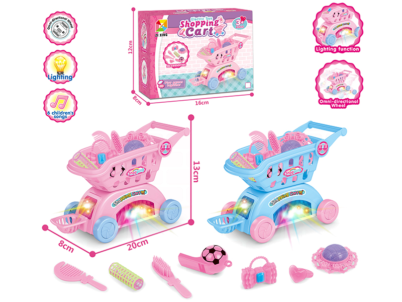 B/O Shopping Cart Girl Adornment Toys
