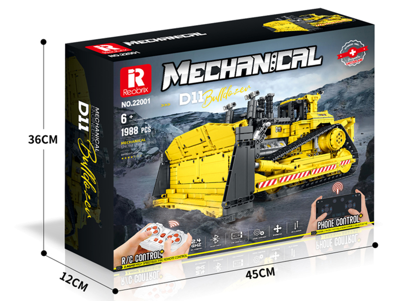 Remote Control Mechanical Engineering Bulldozer Building Blocks 1988pcs