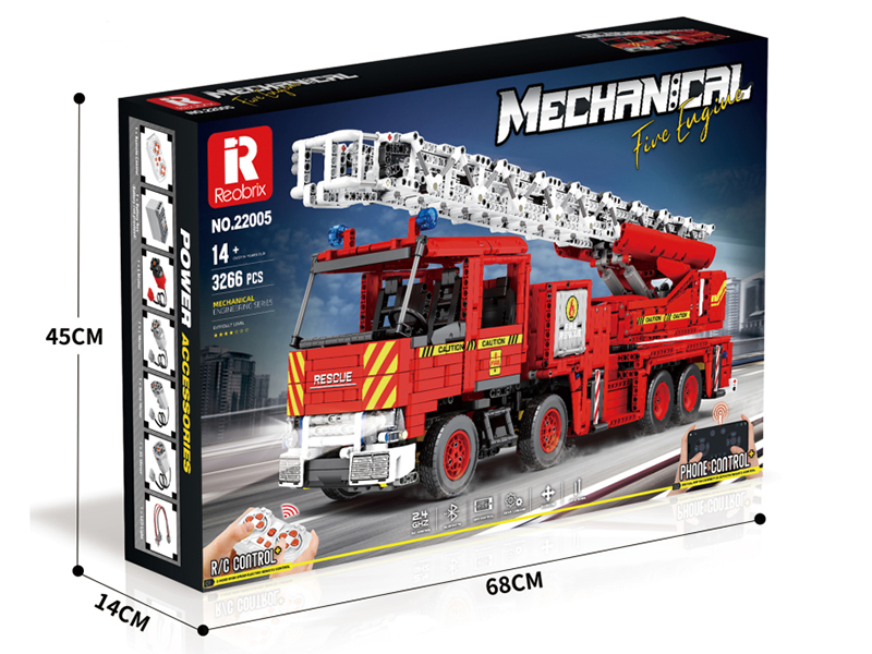 Remote Control Fire Ladder Truck Building Blocks 3266PCS
