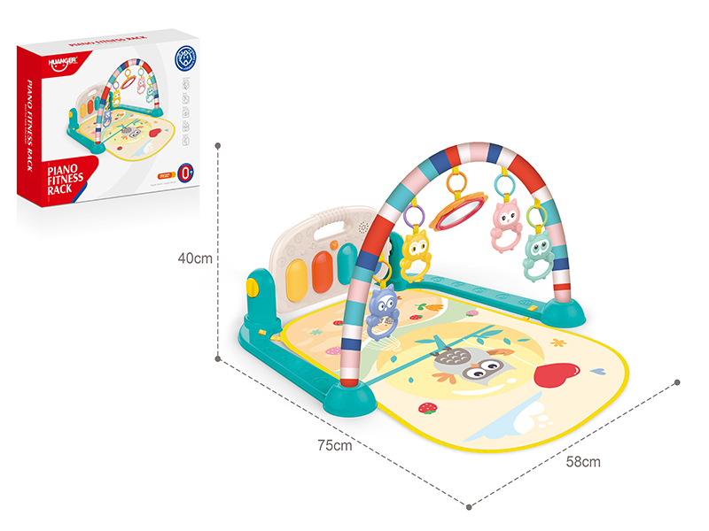 Owl Pedal Piano Fitness Blanket  (Blue)