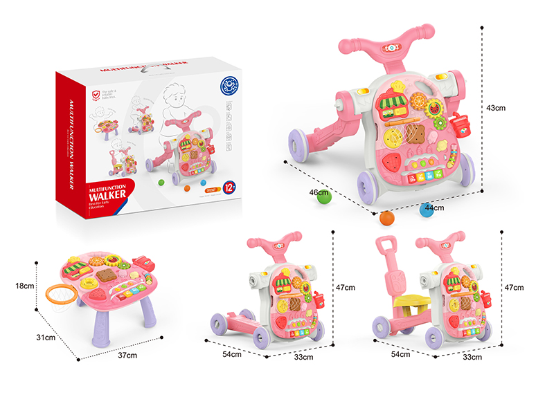 4 In 1 Multifunctional Baby Walker(Pink)