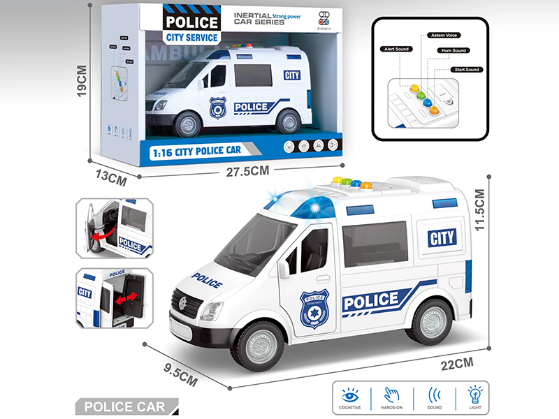 1:16 Friction Police Car(Four Keys With Light And Music)