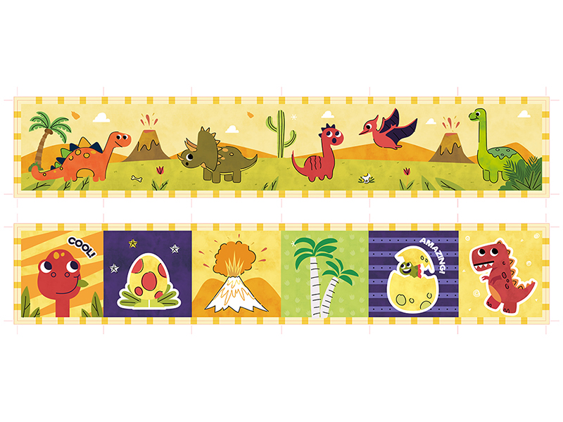 Dinosaur Multicolor Bed Surround (With BB Whistle)