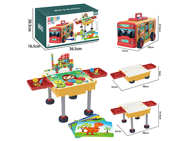 246PCS DIY Puzzle Assembly Deformation Bus