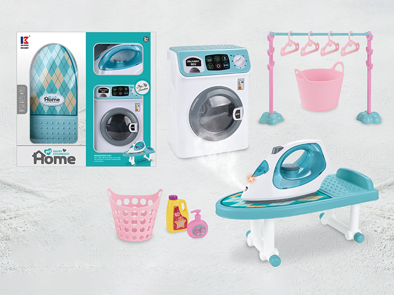 B/O Spray Iron + Washing Machine + Iron Board Set