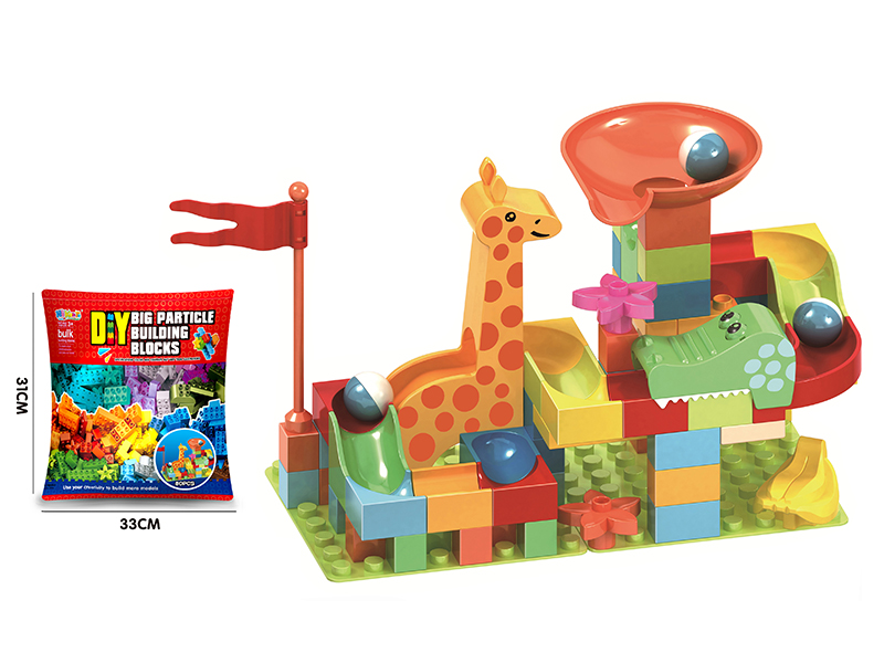 80pcs Animal Slideway Building Blocks +2 Pieces 8 x 8 Base Plate